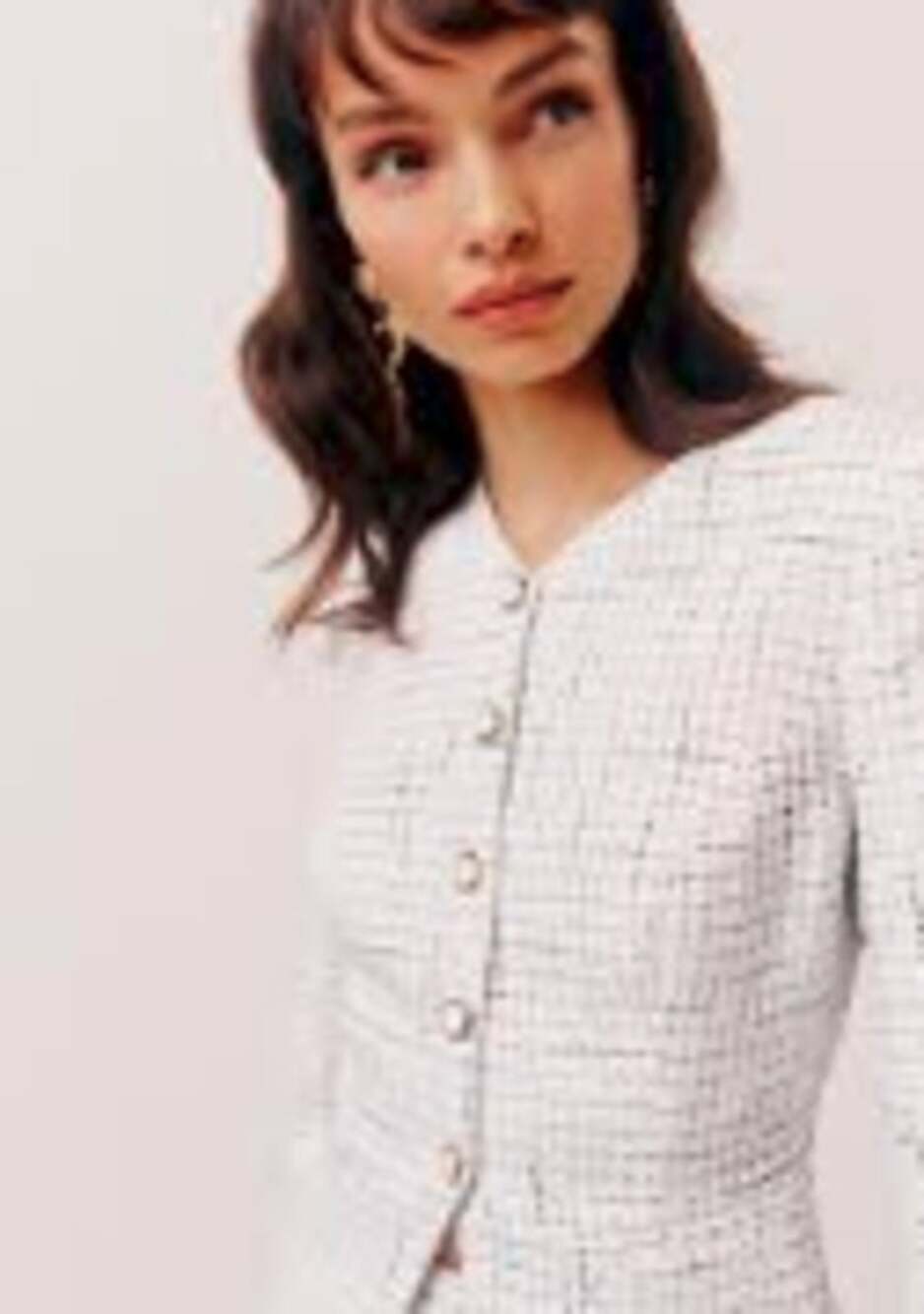 NEW Reformation Terra Tweed Jacket White Size 12